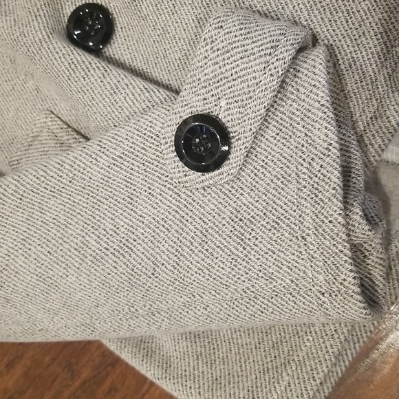 Sebby Grey Tweed Like Hooded Winter Pea Coat - Picture 3 of 10